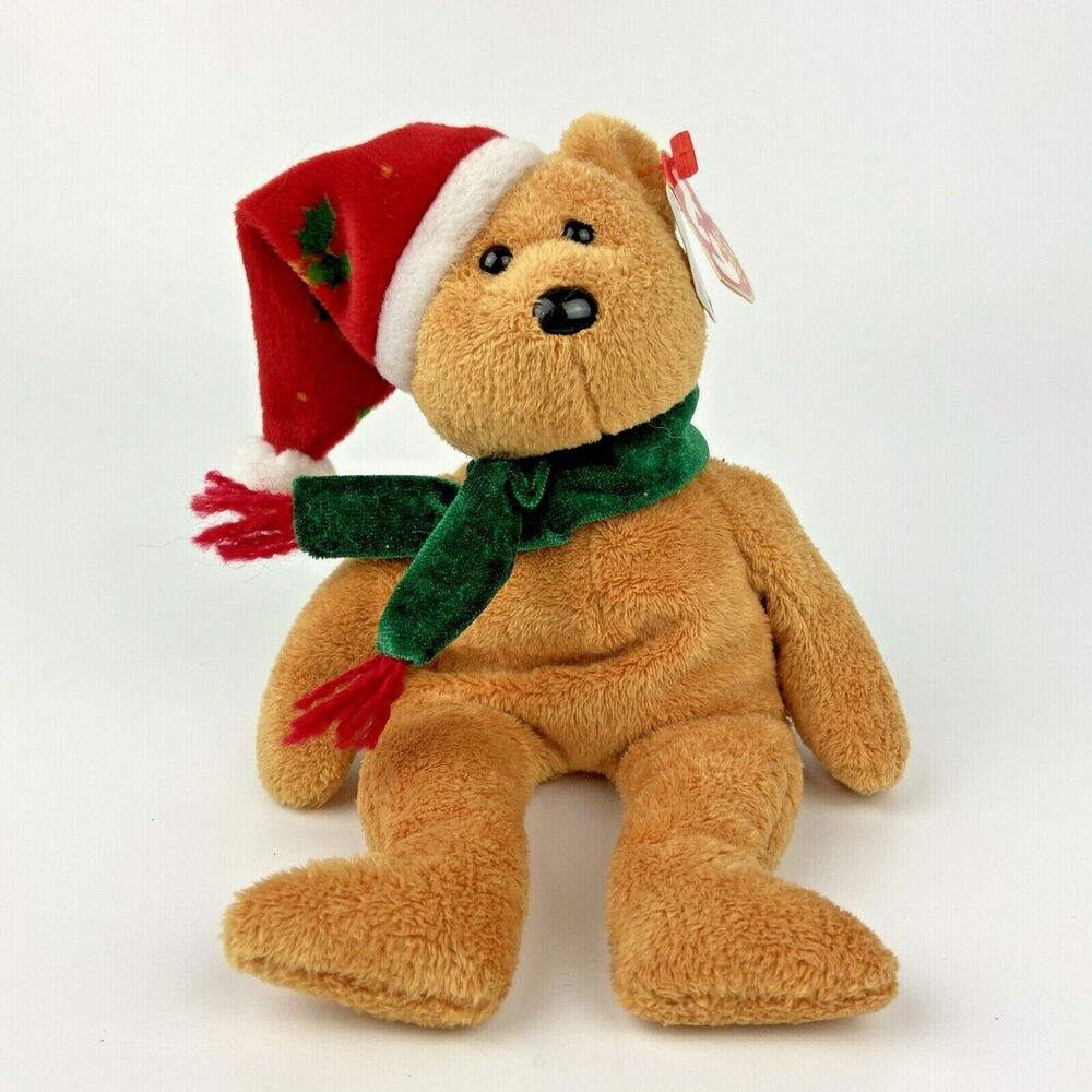 TY Beanie Buddies 2003 Holiday Teddy Original Rare Retired Beanie Baby Christmas